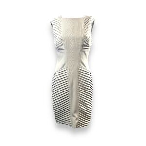 NEW Adrianna Papell Cream Sheath Dress Bodycon Pleated Womens 4